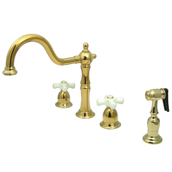 Widespread Kitchen Faucet, Polished Brass